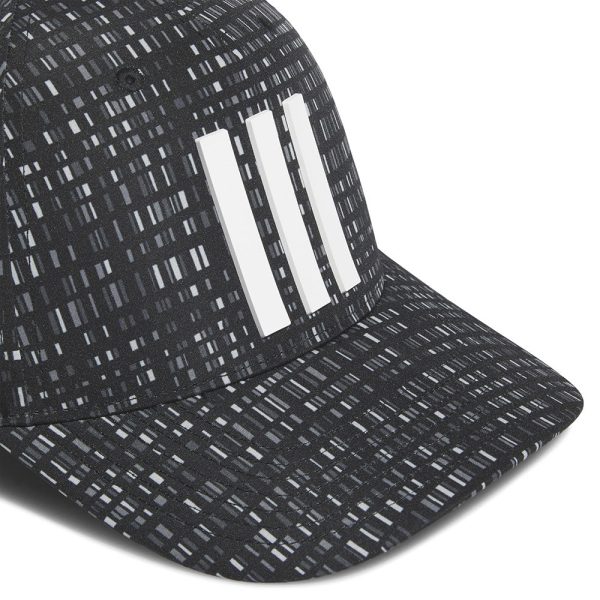 adidas Tour 3 Stripes Print Cap - Black For Sale