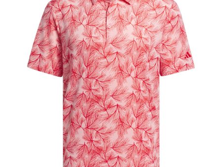 adidas Ultimate365 Mesh Print Polo Shirt - Semi Pink Spark Better Scarlet Online Sale