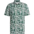 adidas Ultimate365 Mesh Print Polo Shirt - Collegiate Green Sandy Pink For Discount