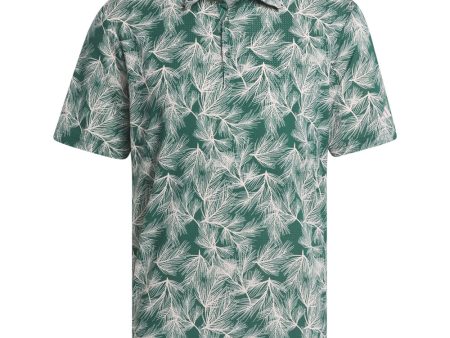 adidas Ultimate365 Mesh Print Polo Shirt - Collegiate Green Sandy Pink For Discount