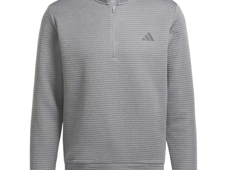 adidas Ultimate365 DWR Textured 1 4 Zip Pullover - Grey Three White Fashion