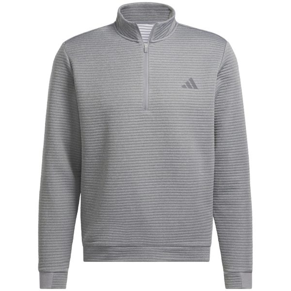 adidas Ultimate365 DWR Textured 1 4 Zip Pullover - Grey Three White Fashion